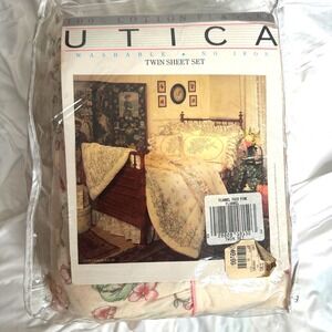 New Vintage Utica 100 Cotton Flannel Flair Pink Twin Sheet Set Floral No Iron